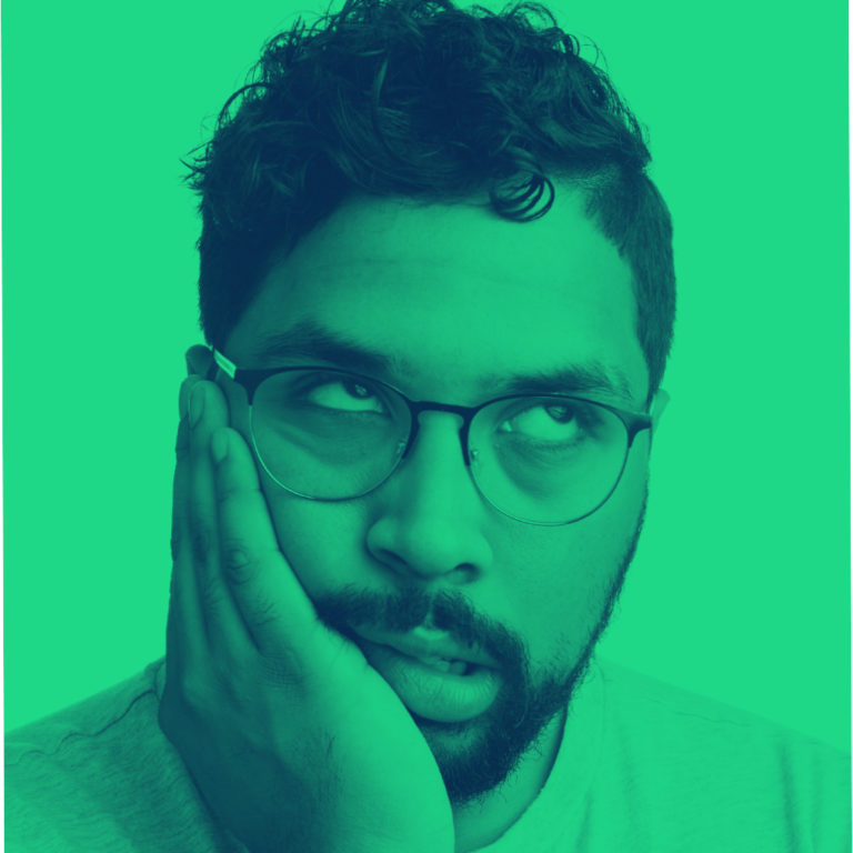 BNAT_green Man thinking with hand on face